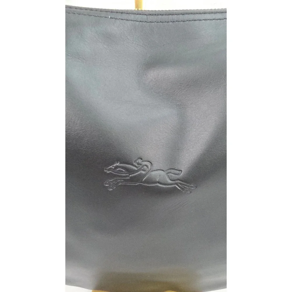 Longchamp Cavalcade Black Leather Crossbody Bag Gold Hardware L1325888 001 - Picture 3 of 8